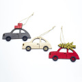 Christmas Decorations Wooden Painted Colorful Car Christmas Tree Ornaments Pendant Decor for Home Kids Toys Gift Xmas New Year